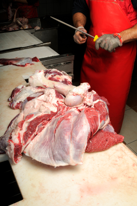 butchering meat